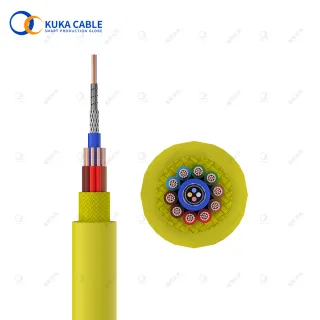 Fiber optic hybrid cable Optic fiber +10x0.34mm2 power cable