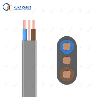 Grey 2.5mm 24A Flat Twin & Earth (T&E) PVC Cable