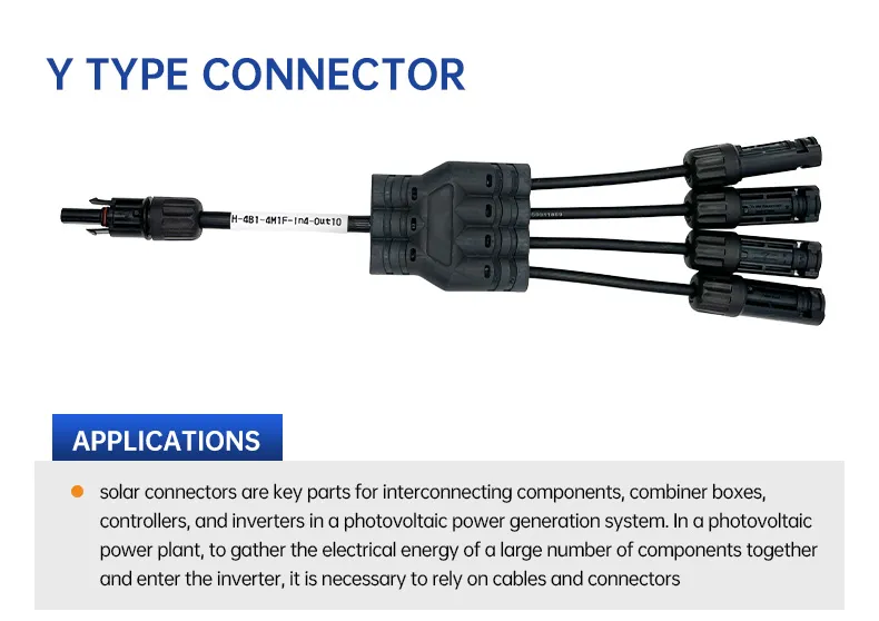 Assemblages de câbles photovoltaïques — Câble d'extension de type X 4to1  avec connecteur MC4