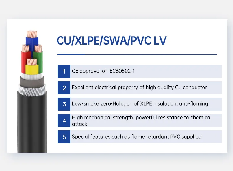 nyy Cable Armoured wire CU/XLPE/SWA/PVC cable