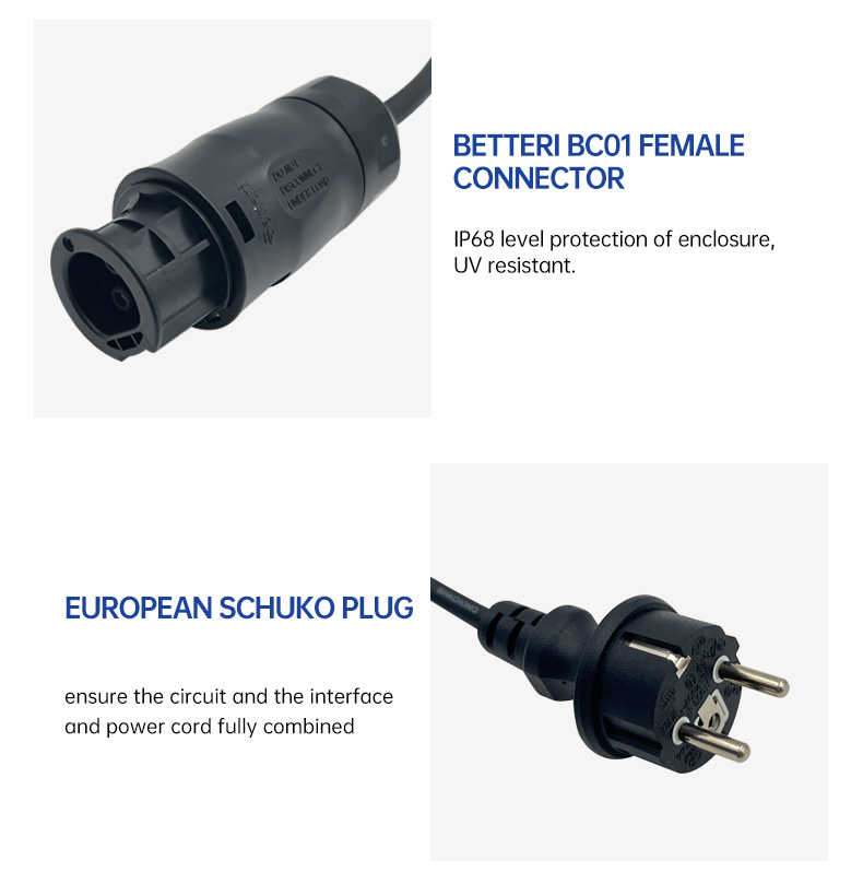 Battery BC01 Female | EU Schuko Plug | AC Connection Cable