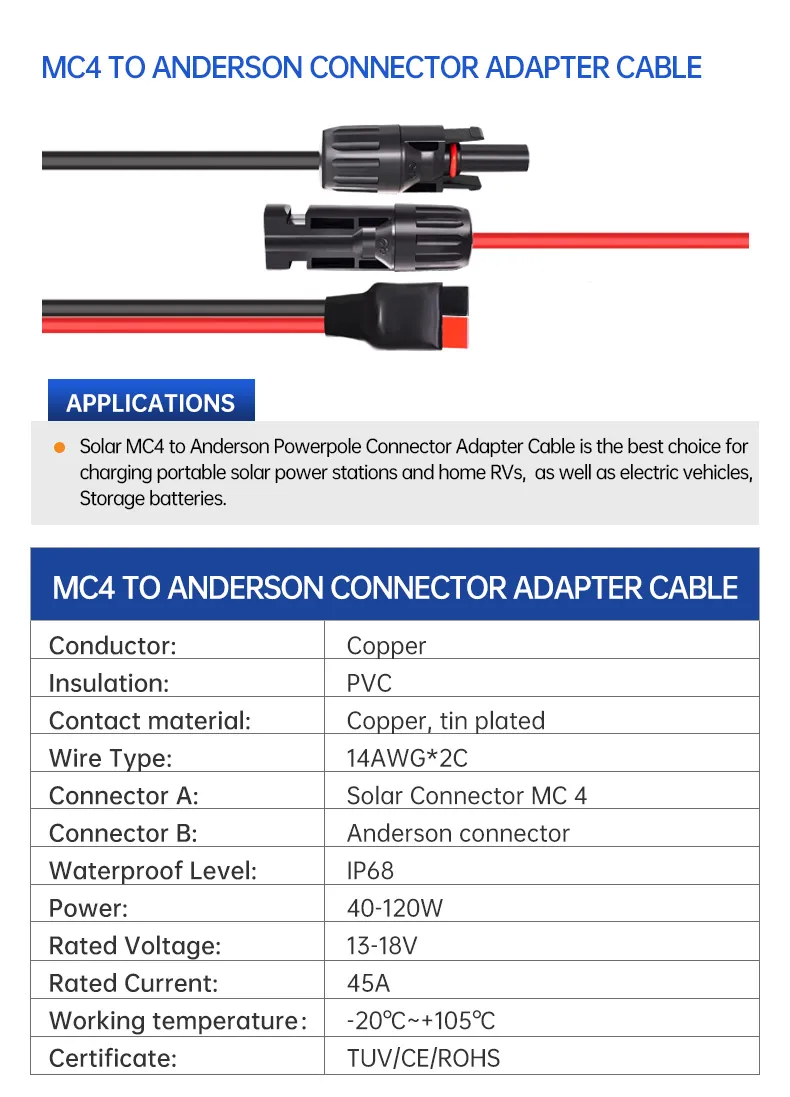 Câble Charge Solaire Portable ZkeeShop Câble Solaire Pour Fiche Anderson - Rallonge 1 Vers 3 - Compatible Avec Anderson Vers Anderson - Câble D'extension Pour Station Rallonge Panneau Solaire 12AWG