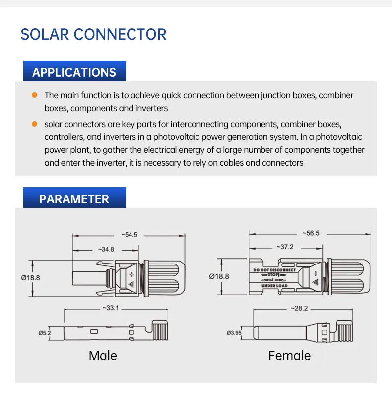 Solar Panel Wire Connectors For Sale