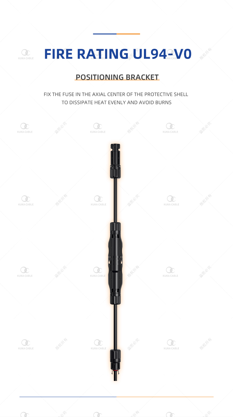 DC Solar fuse Connectors with Inline Fuse for Solar Panel