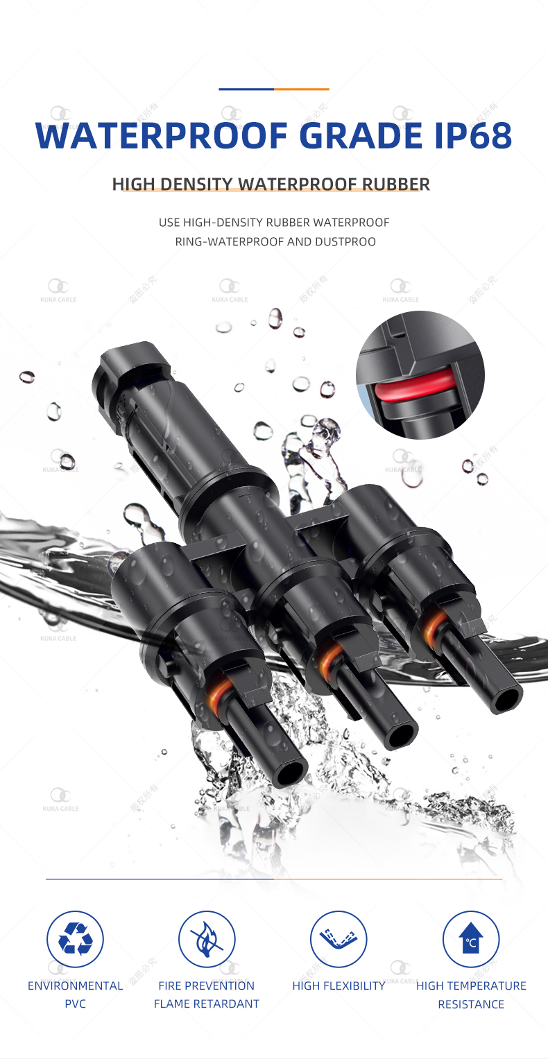 3 in 1 T branch connector for Solar Panel Parallel Connection