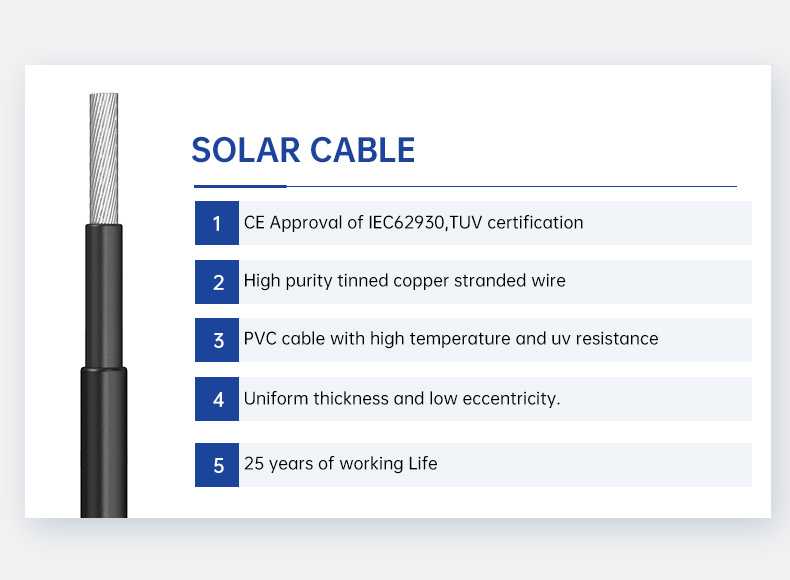 IEC 62930 Standard Photovoltaic Wire Cable For Solar Panel