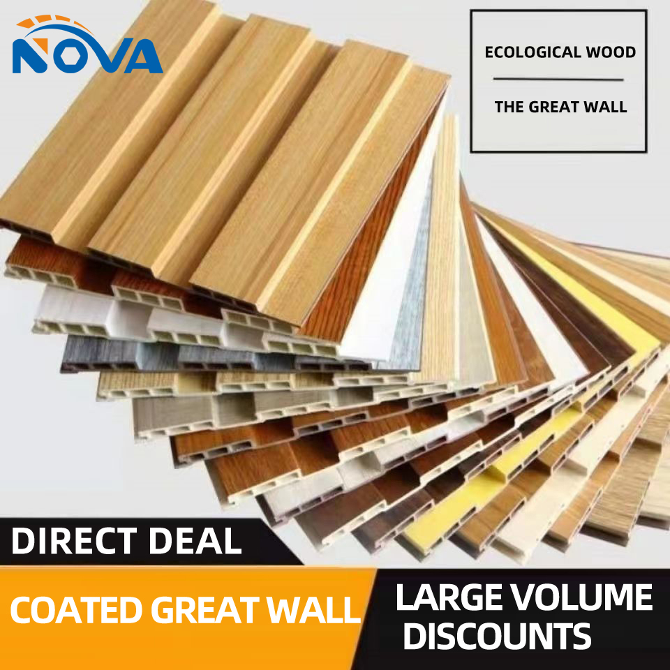 PVC Coating Cladding Wall Board WPC Interior Fluted Wall Panel