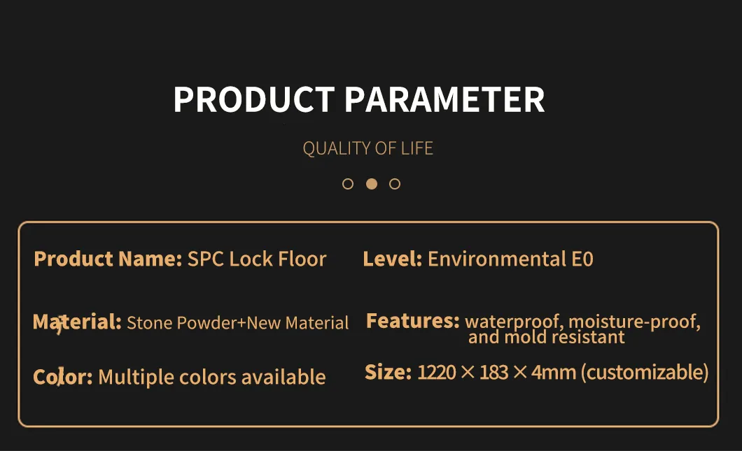 waterproof Fireproof click lock spc flooring