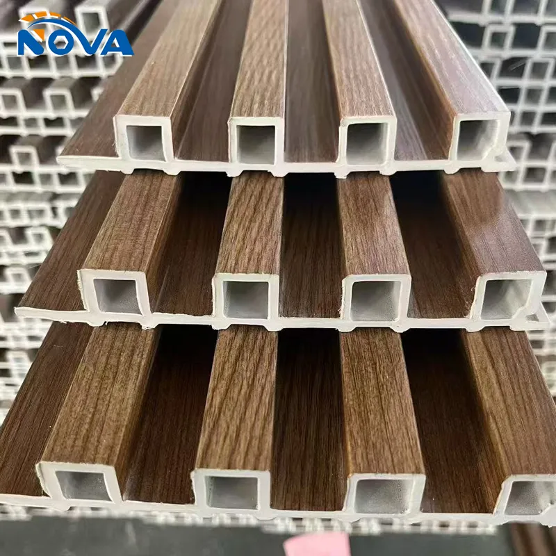 PVC Coating Cladding Wall Board WPC Interior Fluted Wall Panel