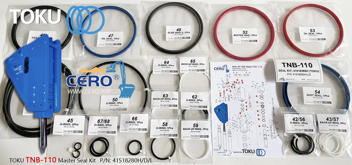 TOKU TNB-110 Master Seal Kit 41518280L 41518280D 41518280H TOKU TNB110 Seal Kit