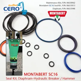 Montabert SC16 Seal Kit 86633013 Diaphragm 86633948 Maintenance Kits 86638962