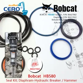 Комплект уплотнений Bobcat HB580 86627882 Мембрана 6676701 Ремонтные комплекты 86638954