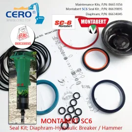 Montabert SC6 Seal Kit 86639895 Diaphragm 86634045 Maintenance Kits 86651056