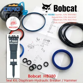 Комплект уплотнений Bobcat HB380 86632981 Мембрана 6676701 Ремонтные комплекты 86638947