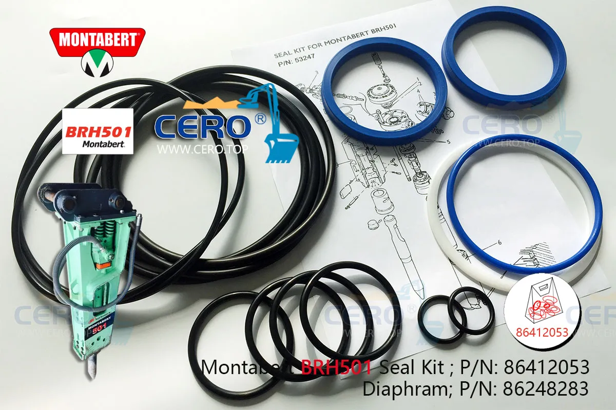 Montabert BRH501 Seal Kit 86412053 Diaphragm 86248283 Montabert 501