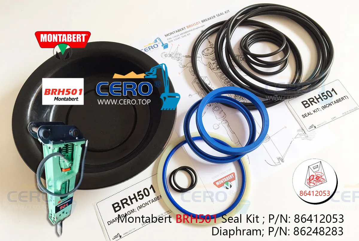 Montabert BRH501 Seal Kit 86412053 Diaphragm 86248283 Montabert 501