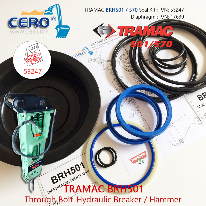 TRAMAC BRH501 Seal Kit 53247 Diaphragm 17639 TRAMAC 501 BRH570