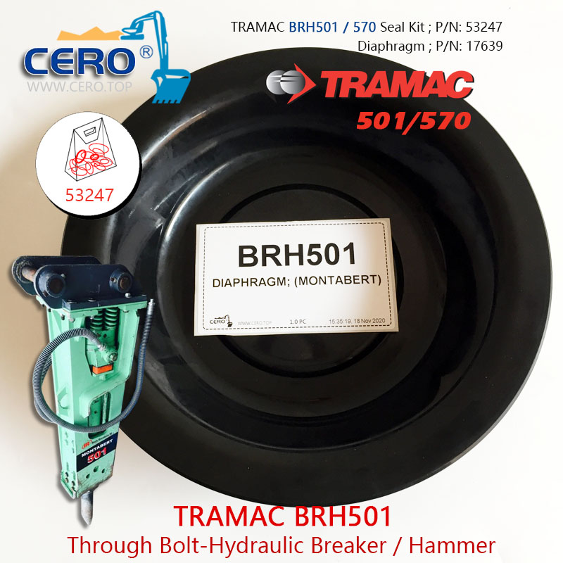 TRAMAC BRH501 Seal Kit 53247 Diaphragm 17639 TRAMAC 501 BRH570