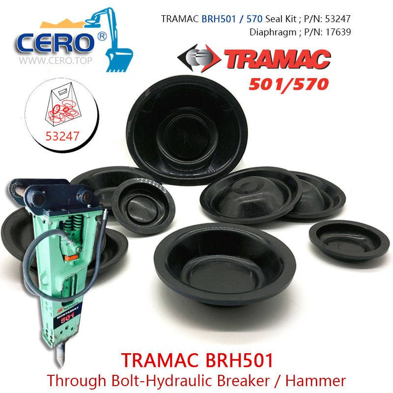 TRAMAC BRH501 Seal Kit 53247 Diaphragm 17639 TRAMAC 501 BRH570