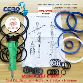 Montabert BRH750 Seal Kit 86323342 Diaphragm 86248283 Montabert 750