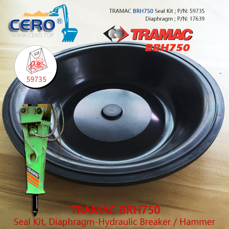 TRAMAC BRH750 Seal Kit 59735 Diaphragm 17639 Tramac 750 Membrane