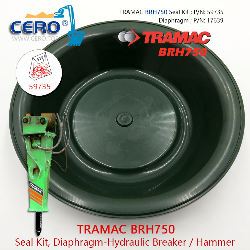 TRAMAC BRH750 Seal Kit 59735 Diaphragm 17639 Tramac 750 Membrane