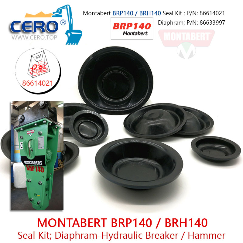 Montabert BRP130 Seal Kit 86404159 Diaphragm 86633997 Membrane 86395365