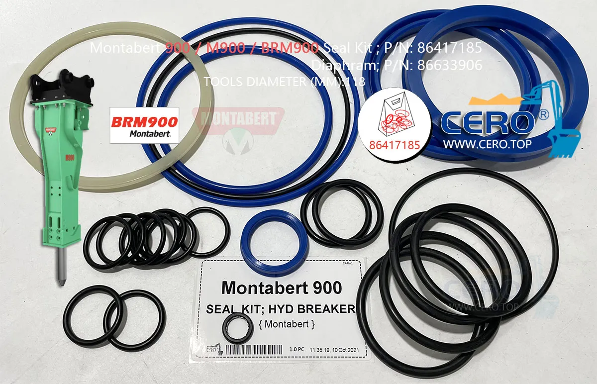 Montabert 900 M900 Seal Kit 86417185 Diaphragm 86633906 Membrane BRM900 900MS