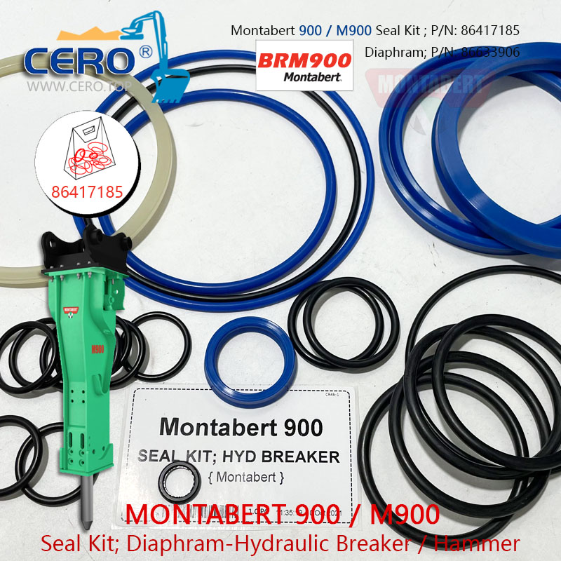 Montabert 900 M900 Seal Kit 86417185 Diaphragm 86633906 Membrane BRM900 900MS