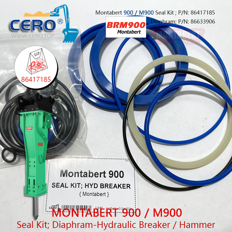 Montabert 900 M900 Seal Kit 86417185 Diaphragm 86633906 Membrane BRM900 900MS