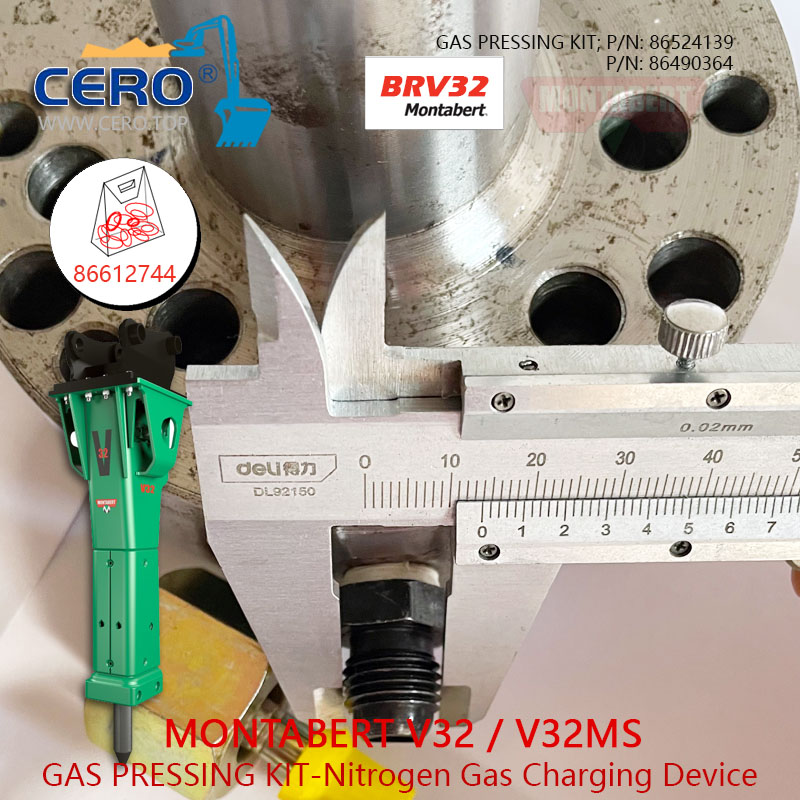 Montabert V32 Nitrogen Gas Charging Device 86524139 Accumulator Gas Pressing Kit 86490364