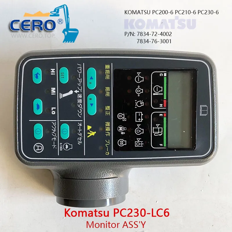 7834-72-4002 Monitor ASS'Y 7834-76-3001 Komatsu PC200-6 PC210-6 PC230-6