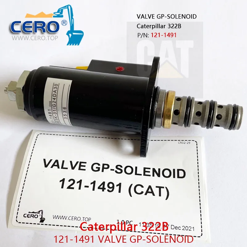 121-1491 VALVE GP-SOLENOID 1211491 Solenoid Valve 121-1565 Caterpillar 322B