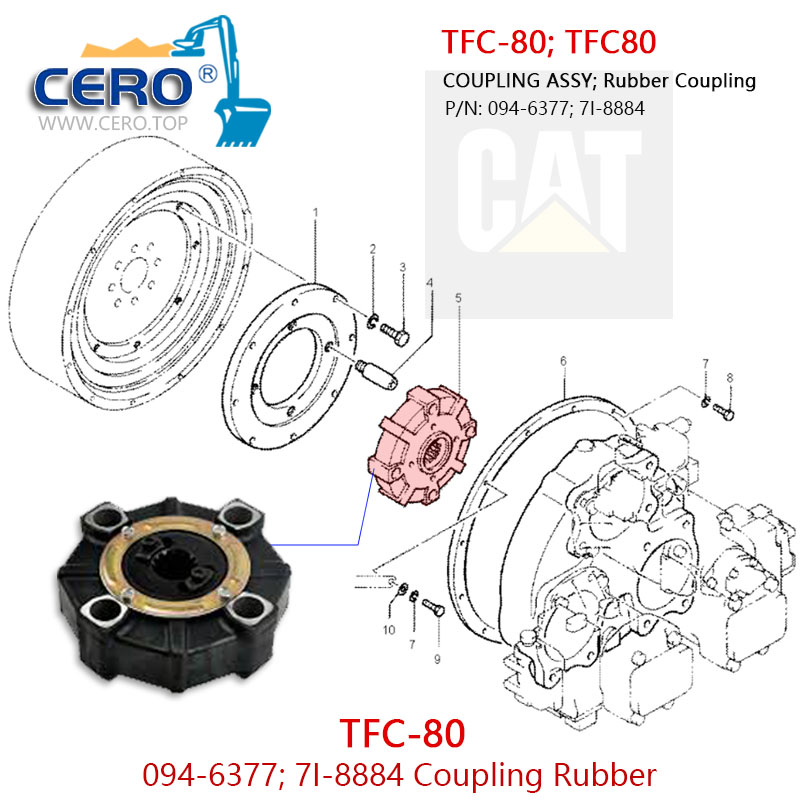 TFC-80 Coupling Element TFC80 Rubber Coupling Assy 094-6377