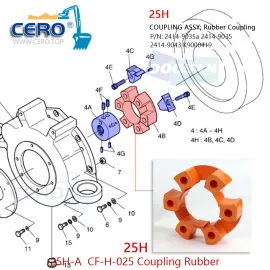 25H Coupling Assembly Hitachi ZX55 Zaxis55 Coupling Element ZAX55