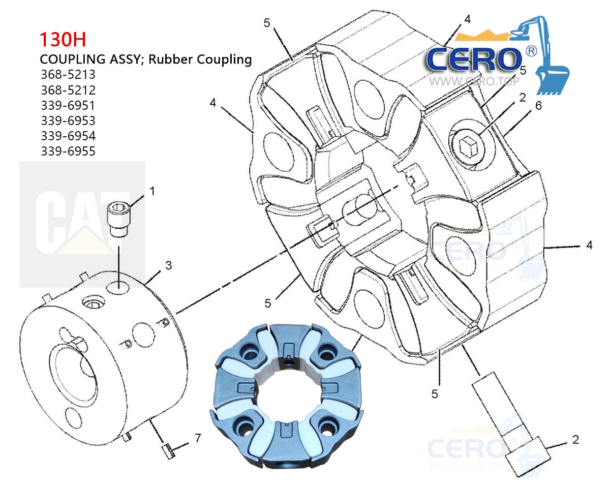 339-6953 Coupling Element 130H Coupling 339-6951 CAT 320F 323F