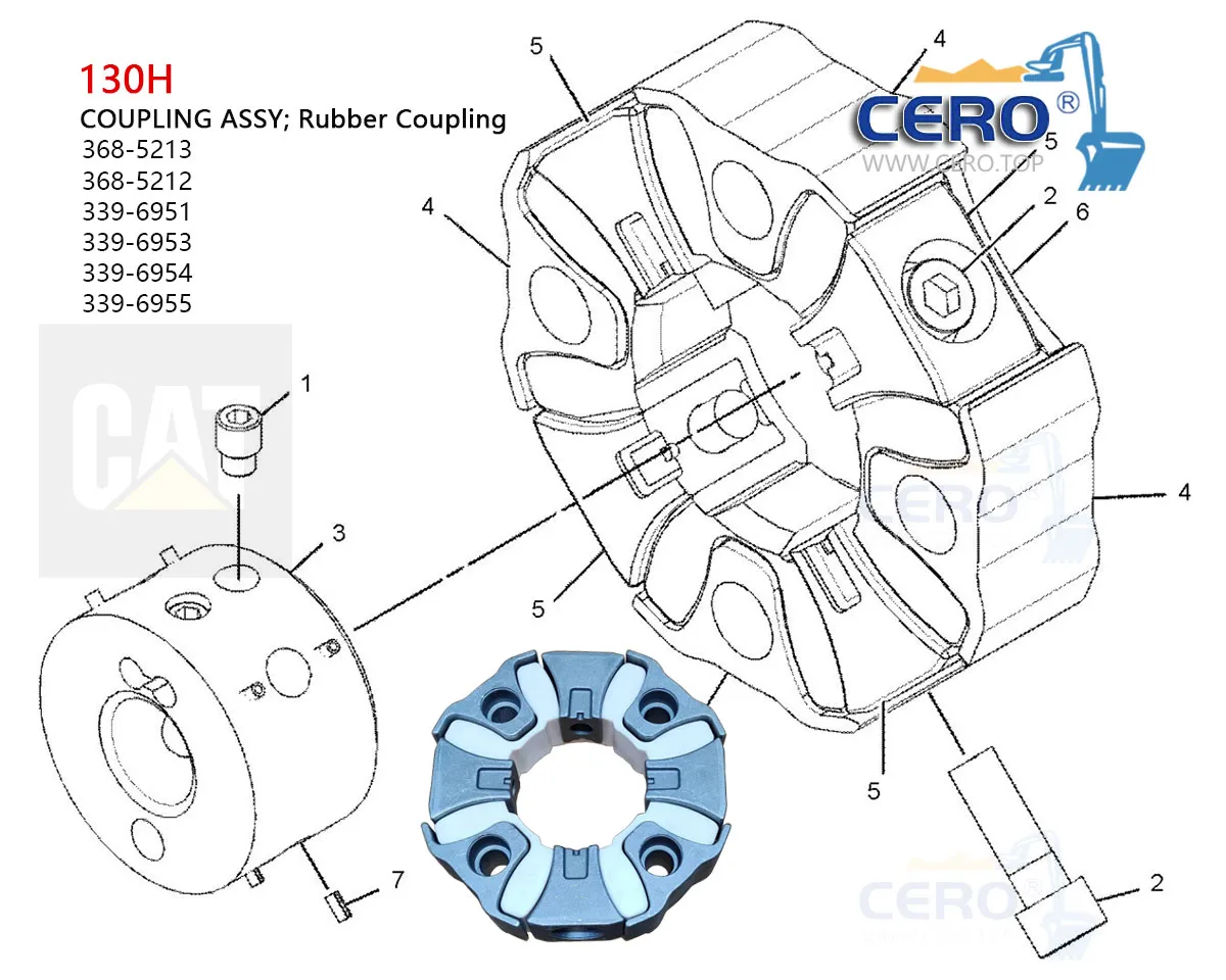 339-6955 Coupling Element 130H Coupling 339-6954 CAT 325F 323D2