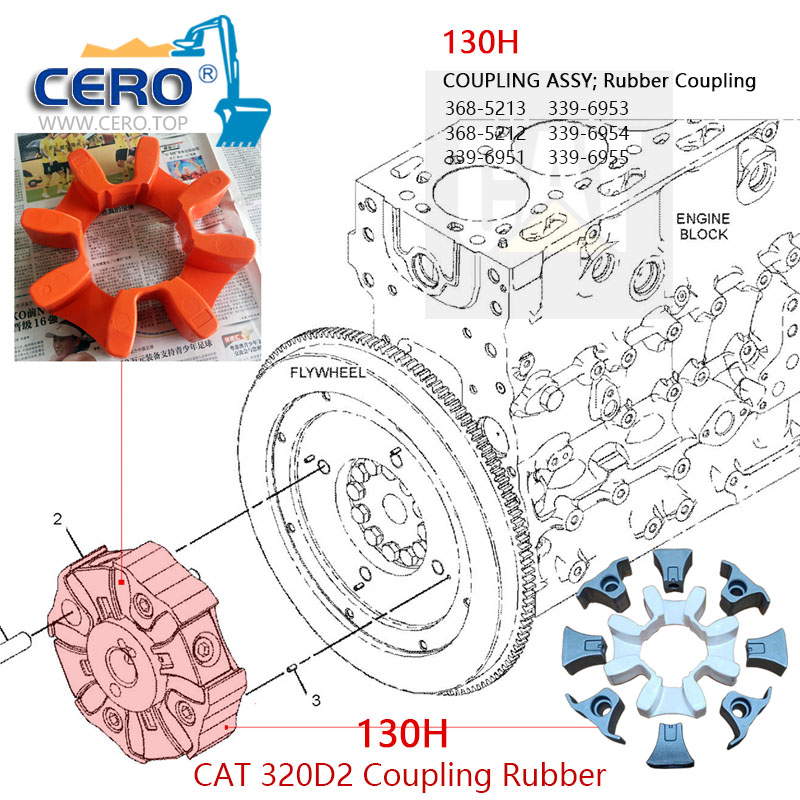 339-6955 Coupling Element 130H Coupling 339-6954 CAT 325F 323D2