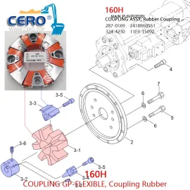 324-4230 Coupling Element 160H COUPLING GP-FLEXIBLE 3244230 Caterpillar