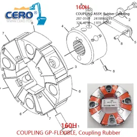 287-0169 Coupling Element 160H COUPLING GP-FLEXIBLE 2870169 Caterpillar