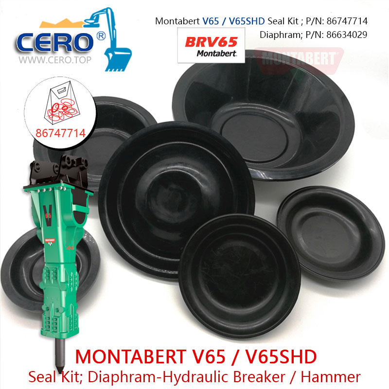 Montabert V65 V65SHD Seal Kit 86747714 Diaphragm 86634029 Membrane