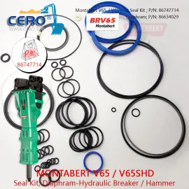 Kit de vedação Montabert V65 V65SHD 86747714 Diafragma 86634029 Membrana