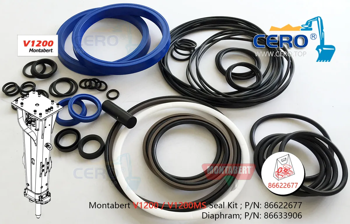 Montabert V1200 V1200MS Seal Kit 86622677 Diaphragm 86633906 Membrane