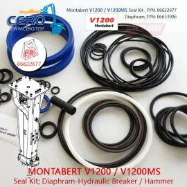 Montabert V1200 V1200MS Afdichtingsset 86622677 Membraan 86633906 Membraan