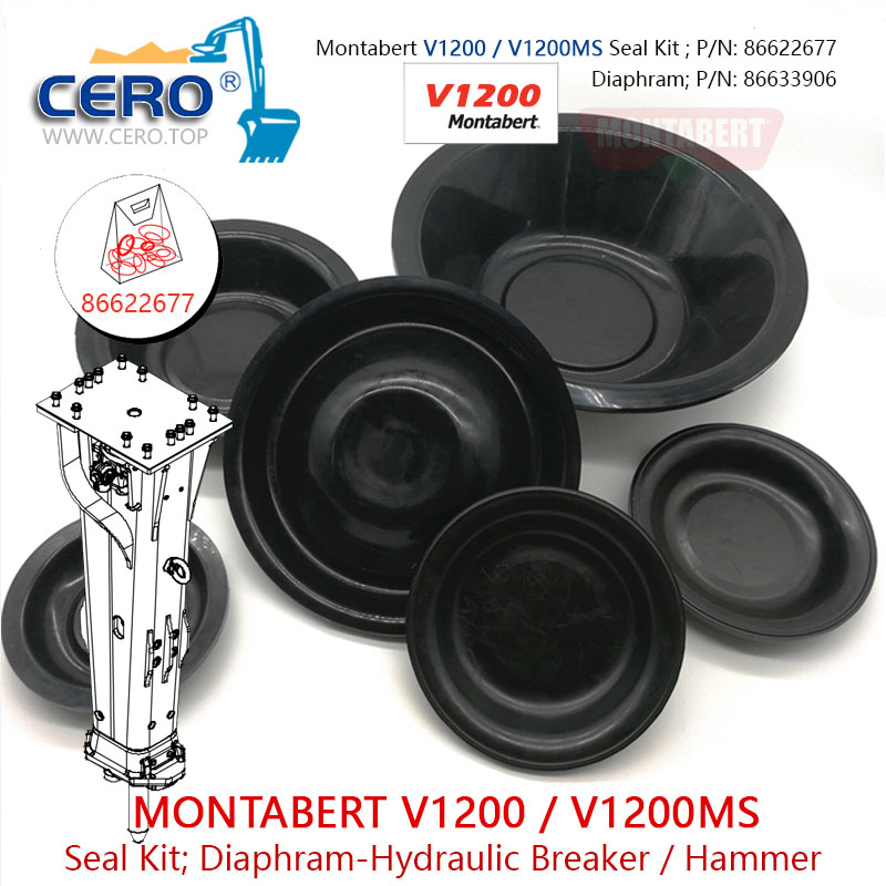 Montabert V1200 V1200MS Seal Kit 86622677 Diaphragm 86633906 Membrane