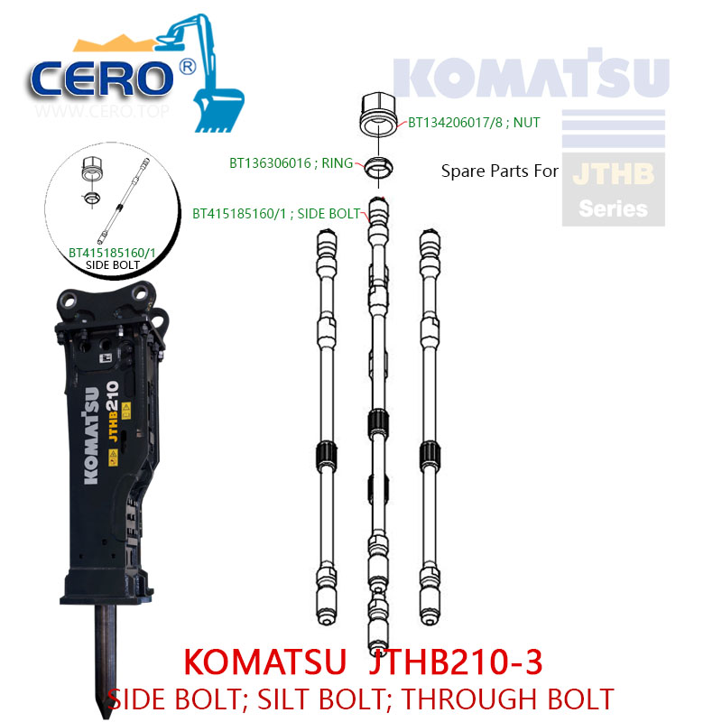 TRF416WE 予備パーツ多数付き KOMATSU JTHB210 JTHB210-3 SIDE BOLT BT415185160 BT415185161
