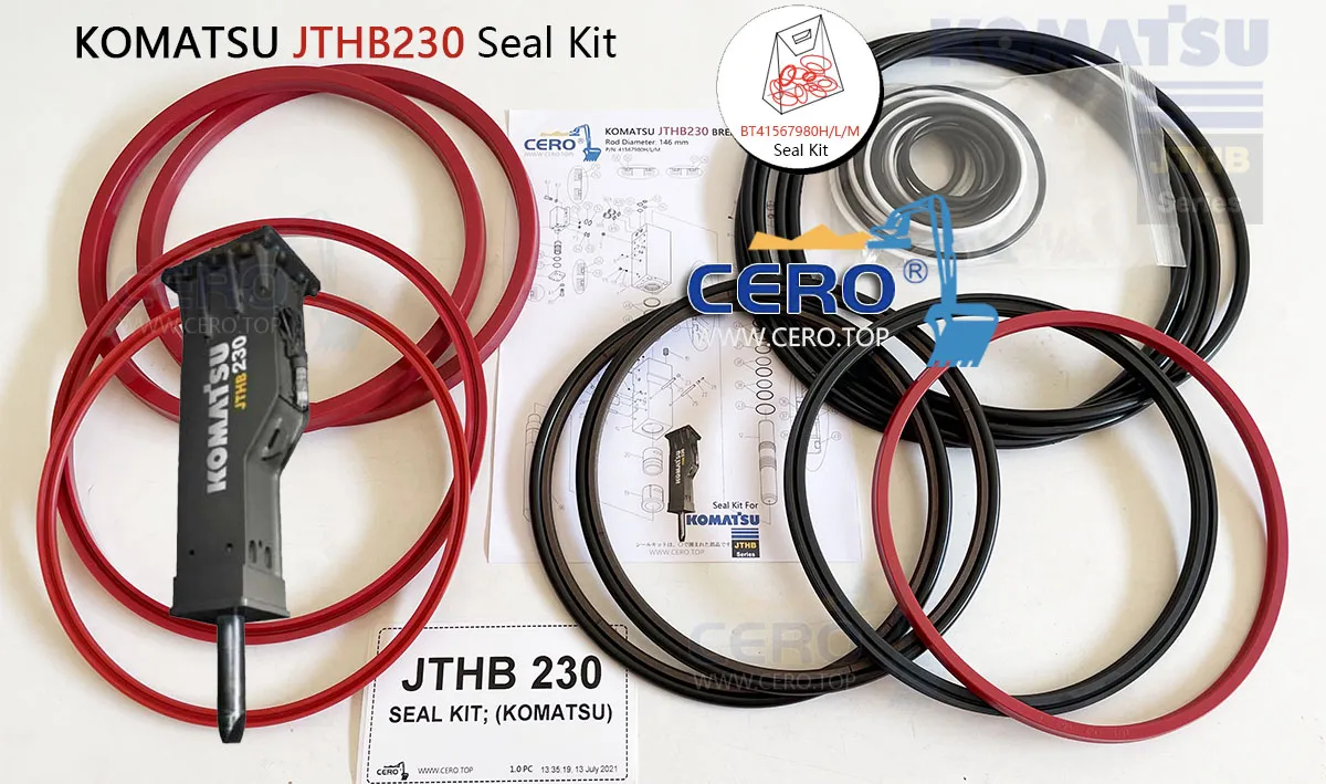 KOMATSU JTHB230 Seal Kit BT41567980H BT41567980L BT41567980M