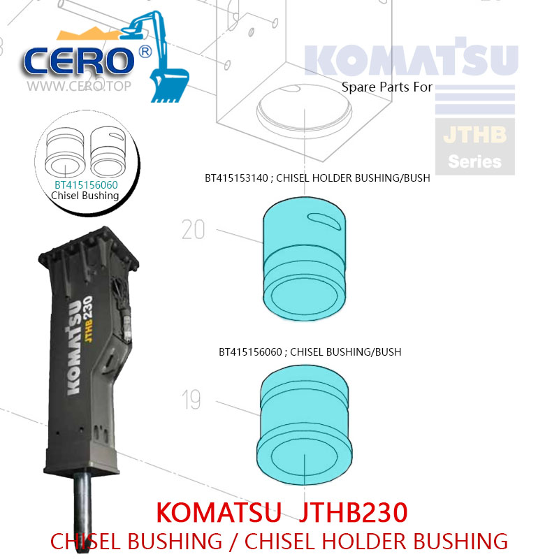 KOMATSU JTHB230 CHISEL BUSH BT415156060 BT415153140 CHISEL HOLDER BUSHING