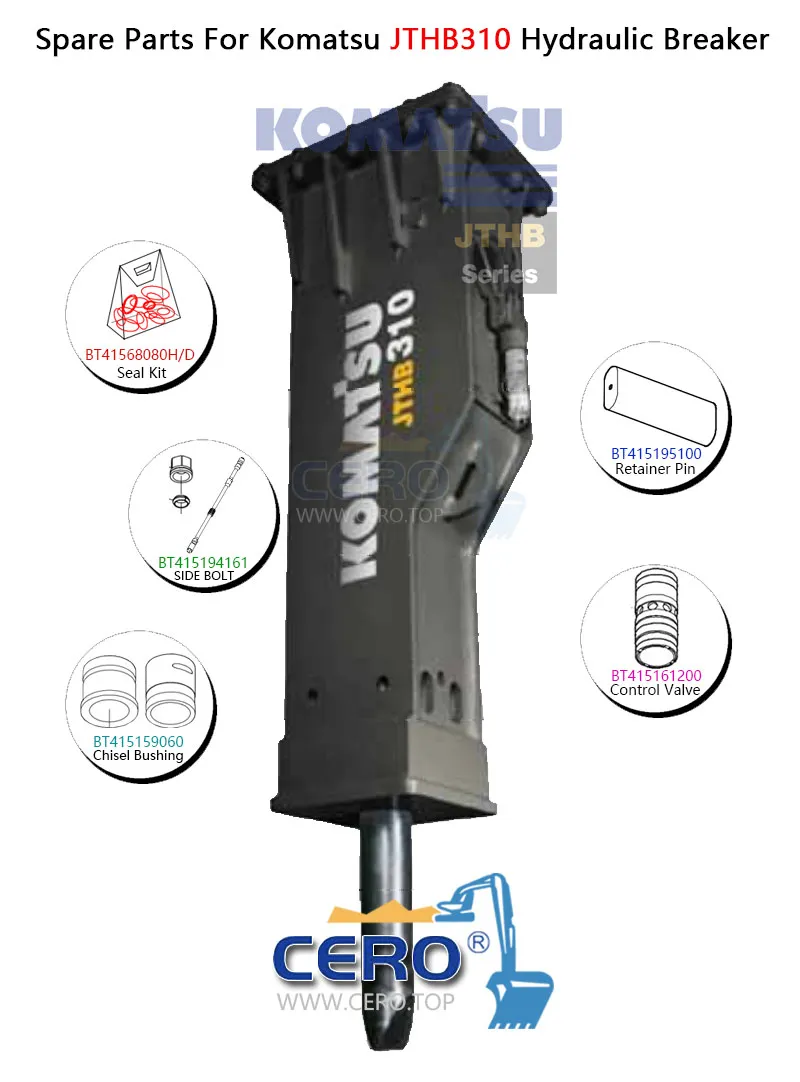 KOMATSU JTHB310 JTHB-310 Seal Kit BT41568080H BT41568080D