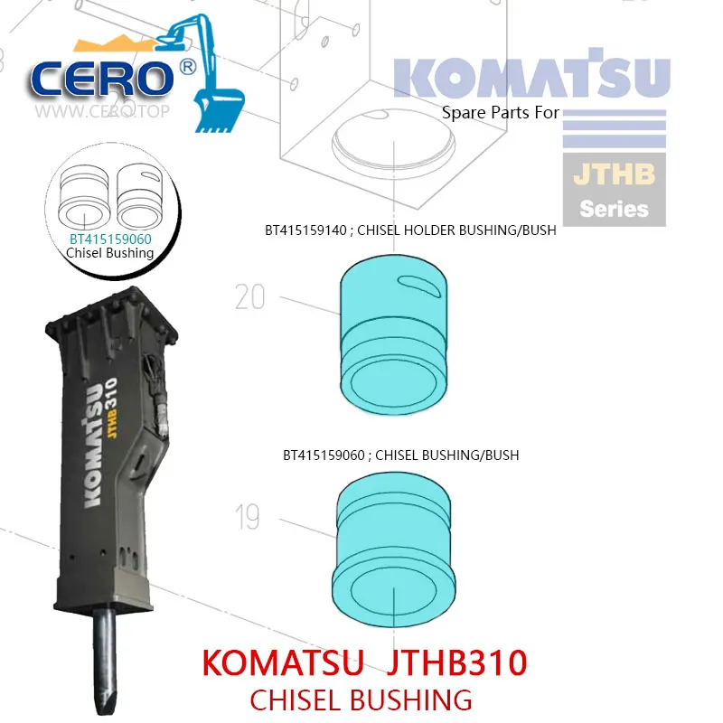 KOMATSU JTHB310 JTHB-310 CHISEL BUSH BT415159060 BUSH BT415159140